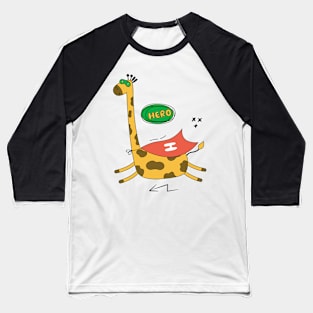 Giraffe superhero Baseball T-Shirt